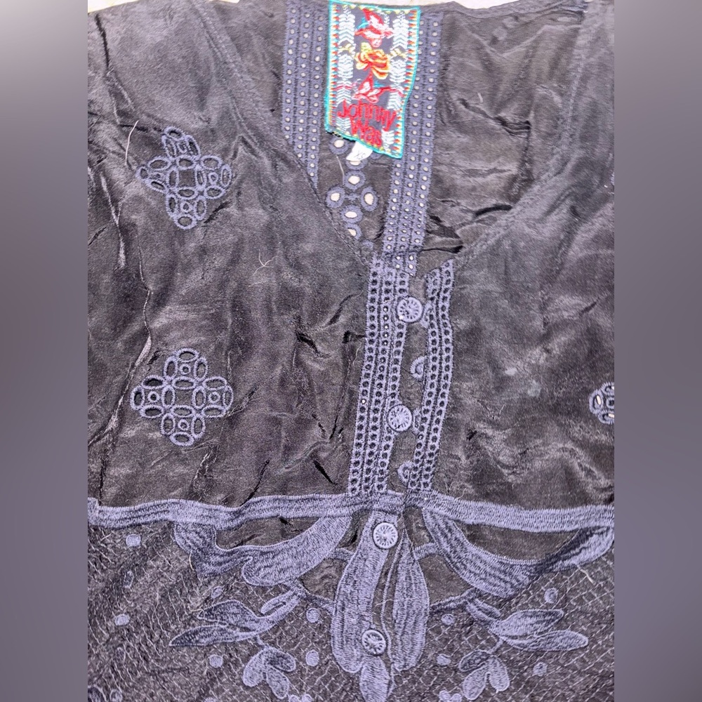 Johnny Was Black Lacey Blouse with Embroidery - Picture 8 of 10